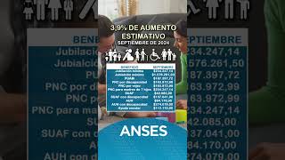 Anses aplicaría un 39 de aumento en septiembre de 2024 anses [upl. by Annahsar]