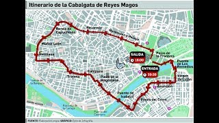 Recorrido de la Cabalgata de Reyes Magos [upl. by Yraccaz]