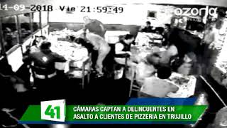 Cámaras de seguridad captaron a hampones en asalto a pizzería [upl. by Toffic369]