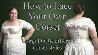 How to Lace Yourself in a Corset  A Historical Sewing Vlog [upl. by Drewett]