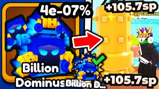 I Got RAREST ADMIN SPAWNED BILLION DOMINUS PET in Roblox Arm Wrestle Simulator [upl. by Hawker]