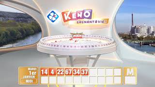 Tirage du midi Keno gagnant à vie® du 01 janvier 2019  Résultat officiel  FDJ [upl. by Negaem138]