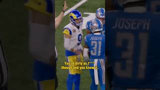 Matthew Stafford to Lions safety Kerby Joseph after Tyler Higbees injury 😳 [upl. by Kenwood9]