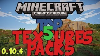 Top 5 Textures Packs 0104 2014  Minecraft PE [upl. by Olegna789]