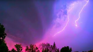 Severe supercell thunderstorm hits Omaha at sunset  June 12 2024 [upl. by Traweek917]