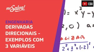 Derivadas Direcionais Exemplo com 3 variáveis  Engenharia  Me Salva [upl. by Ohs]