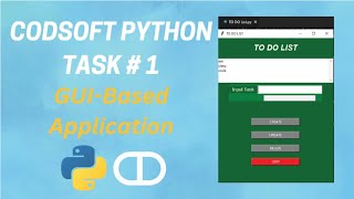 Codsoft python task 1  TO DO List  GUI Based application  internship Computing Devotion [upl. by Aicilaf]