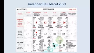 Kalender Bali Maret 2023 Lengkap [upl. by Ulla]