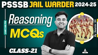 PSSSB Jail Warder 2024  Reasoning Class  MCQs 21 By Sourav Sir [upl. by Ferro]