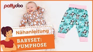 Nähanleitung Baby Pumphose  Jersey nähen mit der Nähmaschine  Für Anfänger [upl. by Asenad488]