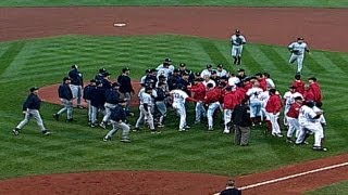 ALCS Gm3 Red Sox Martiez Ramirez Yankees Clemens Zimmer in benchesclearing [upl. by Aennyl]