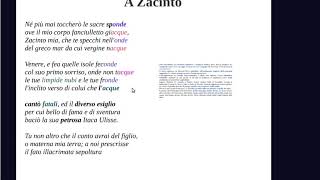 Foscolo quotA Zacintoquot [upl. by Lua]