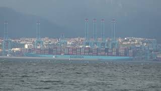 MATHILDE MAERSK Container Ship at Port of Algeciras Spain 29 Nov 2023 [upl. by Bible]