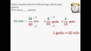 16 minut jaka to część godziny ułamek zwykły [upl. by Hendon826]