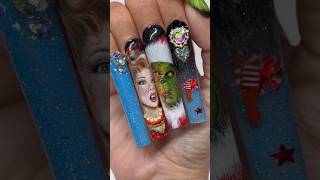 1500 GRINCH NAILS😳🤯 Realistic Nail Art😍🎄❤️ grinchnails thegrinch christmasnails nailart [upl. by Ekle]