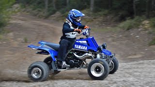 Yamaha Banshee 350 WIDE OPEN on a Dirt Road 2 STROKE Screaming Headphones Recommended [upl. by Borg]