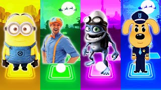 Minions  Blippi  Crazy Frog  Sheriff Labrador  Tiles Hop EDM Rush [upl. by Beltran]