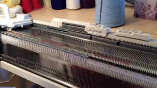 Silver Reed Knitting Machines  English or Half Fishermans Rib  Video 1 of 2 [upl. by Cown]