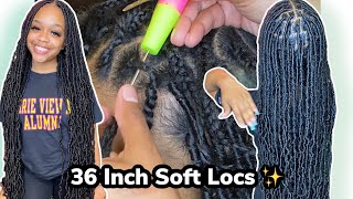 Soft Locs Tutorial NO KNOT METHOD Step By Step  36 inches long [upl. by Silra]