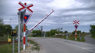 Spoorwegovergang Vinderup DK  Railroad crossing  Jernbaneoverskæring [upl. by Vera]