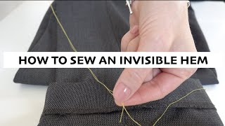 HOW TO FIX DRESS PANTS HEM  Blind Stitch  Invisible Hemming Trousers  Repair Hem by Hand [upl. by Joice374]