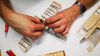 Fokker Eindecker Peanut Scale Balsa instructional video [upl. by Kloster]