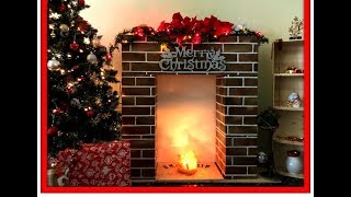 DIY Fake Christmas Fireplace in 10 Minutes [upl. by Heti]