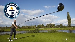 Longest usable golf club  Guinness World Records 2015 [upl. by Ykciv]