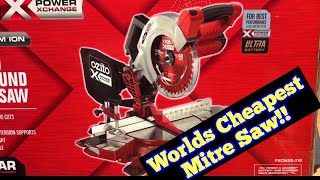 Ozito Einhell 18v Mitre Saw Power X Change review — Cordless — Worlds Cheapest cordless mitre saw [upl. by Ramsay]