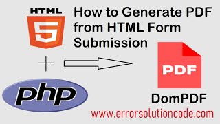 How to Generate PDF from HTML Form Submission  HTML  PHP  DomPDF [upl. by Goulet]