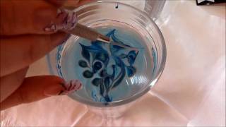 NailArt Marbling with nailpolish tutorial [upl. by Maximilianus]