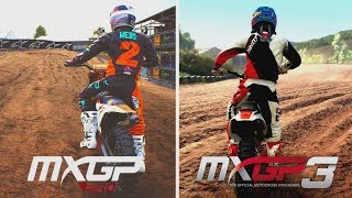 MXGP PRO VS MXGP 3  Gameplay Video Comparison 2019 [upl. by Eninotna]