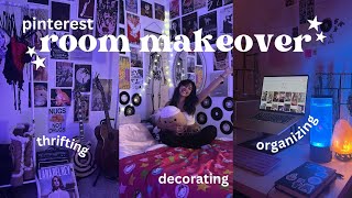 AESTHETIC ROOM MAKEOVER thrifting furniture decorating amp organizing pinterestinspired [upl. by Zachery]