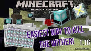 Easiest Way To Kill The Wither in 116 Bedrock Edition [upl. by Neel517]