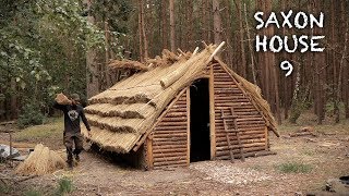 Building a Thatch Roof House Bushcraft Saxon House Part 9 [upl. by Eelyrehc]