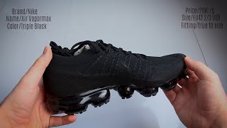 Unboxing  Nike Air Vapormax Flyknit Triple Black [upl. by Peggy]