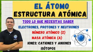 ATOMO ION E ISOTOPOS NUMERO ATÓMICO NUMERO DE MASA  CATIONES Y ANIONES ESTRUCTURA ATOMICA [upl. by Keisling]