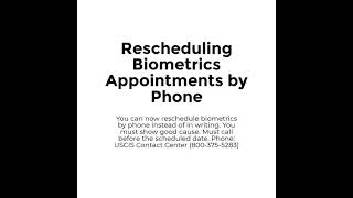 Rescheduling Biometrics Appointments by Phone [upl. by Quinlan]