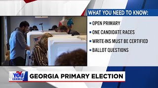 Voters head to the polls in Georgia Tuesday to decide on statewide primaries and key nonpartisan [upl. by Nannaihr]