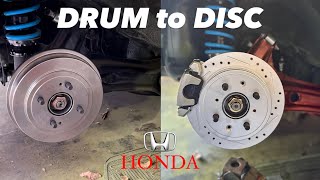 Drum to Disc Brake Conversion  90s Honda Civic [upl. by Clea697]