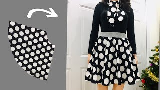 How to make flare skirt is very simpleit only takes 15 minutes to finish flare skirtDIY at home [upl. by Doxia]