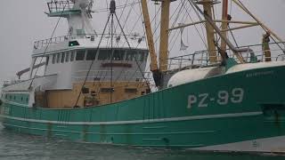 Two big vessels enter Newlyn in poor weather [upl. by Maclay641]