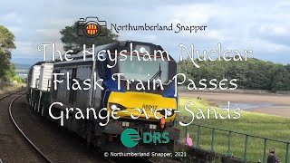 The Heysham Nuclear Flask Train Passes GrangeoverSands [upl. by Amling745]