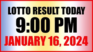 Lotto Result Today 9pm Draw January 16 2024 Swertres Ez2 Pcso [upl. by Erot]