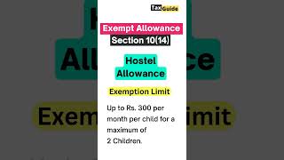 Hostel Allowance exemption from salary  Exempt hostel allowance section 1014 in ITR  shorts [upl. by Atenaz50]