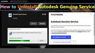 Uninstall Autodesk Genuine Service [upl. by Marra667]