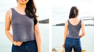 Crochet Mesh Tank Top DIY Tutorial  Free Pattern  For The Frills [upl. by Reedy]