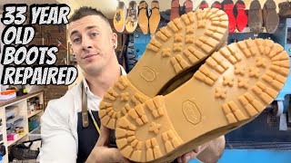 33 Year Old TIMBERLANDS Resurrected  Vintage Shoe Repair Restoration [upl. by Dyun328]