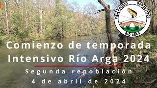 Repoblación coto intensivo del río Arga 4 de abril de 2024 [upl. by Yoshiko563]