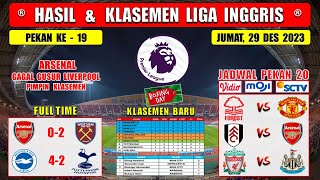 Hasil Liga Inggris Tadi Malam  ARSENAL vs WEST HAM  BRIGHTON vs TOTTENHAM  EPL 2023 Pekan Ke 19 [upl. by Tija]